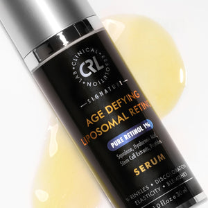 CRL Age defying liposomal retinol serum smear on white background