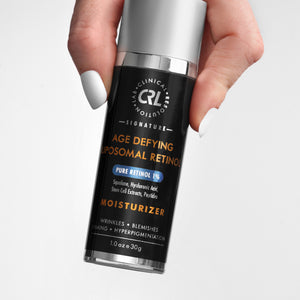 CRL Age Defying Liposomal Retinol Moisturizer in hand white background
