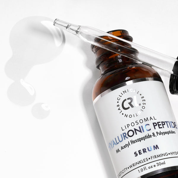 Hyaluronic Peptide Serum smear on white background
