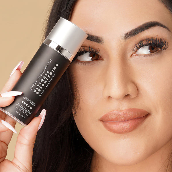 model with ultimate brightening cream