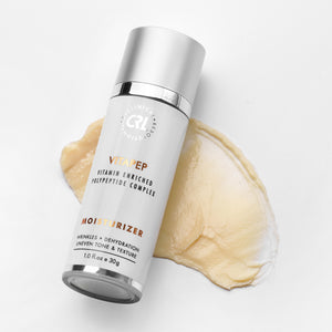 clinical resolution vitapep moisturizer bottle and smear on white background