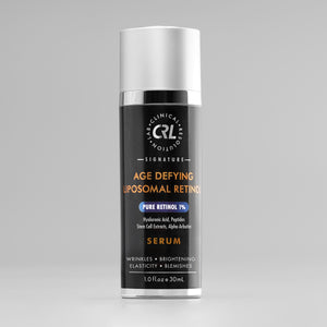 clinical resolution age defying liposomal retinol 1% pure retinol serum in black bottle