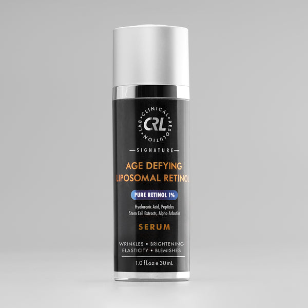 clinical resolution age defying liposomal retinol 1% pure retinol serum in black bottle