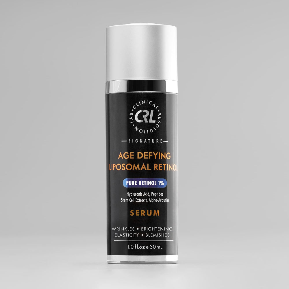 clinical resolution age defying liposomal retinol 1% pure retinol serum in black bottle