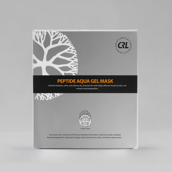 clinical resolution peptide aqua gel mask in box on grey background