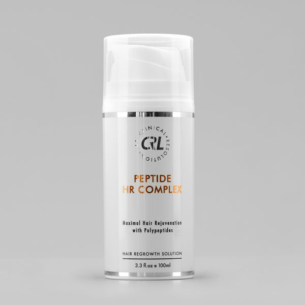 clinical resolution peptide hr complex in white bottle on grey background
