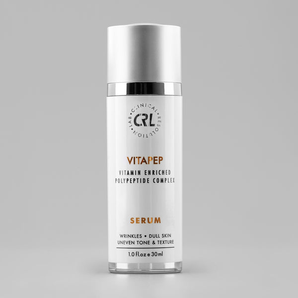 clinical resolution vitapep serum in white bottle on gray background