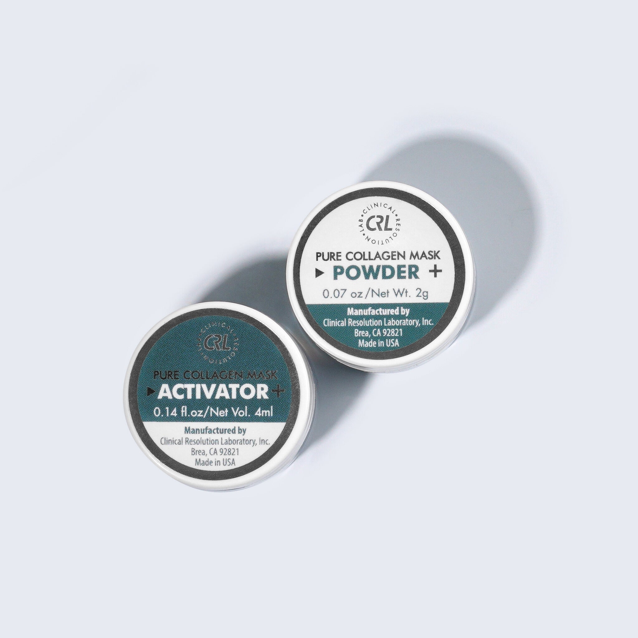 pure collagen mask on light blue backround