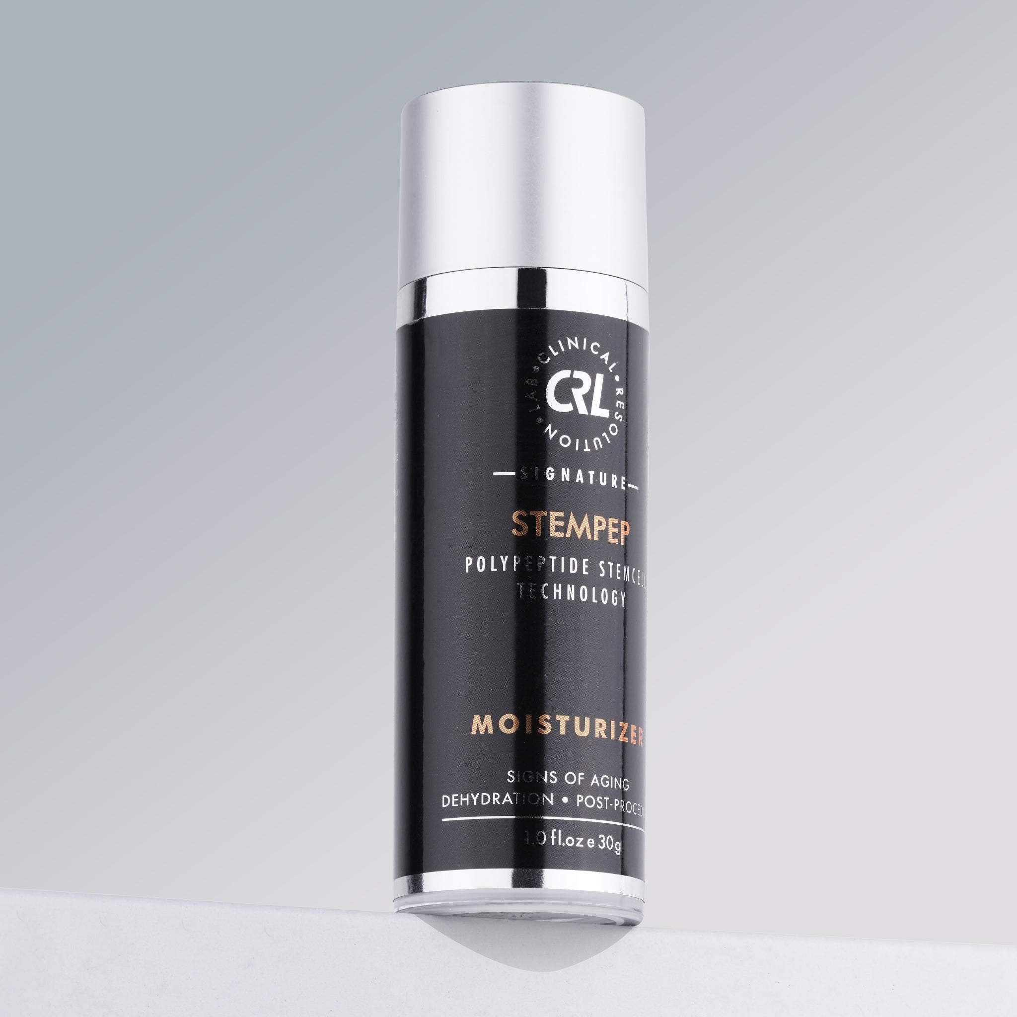 Stempep moisturizer bottle on podium