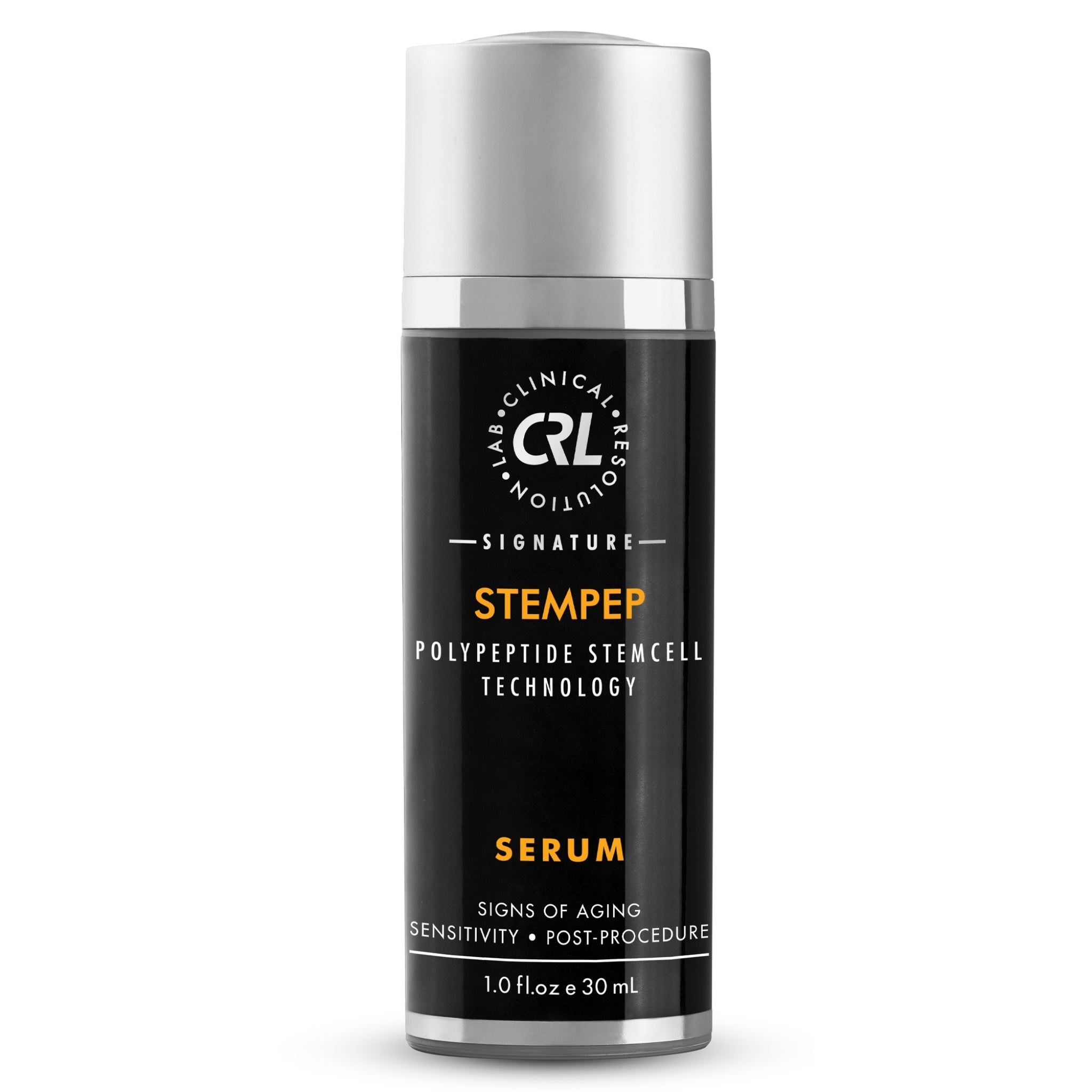 stempep serum bottle on white background
