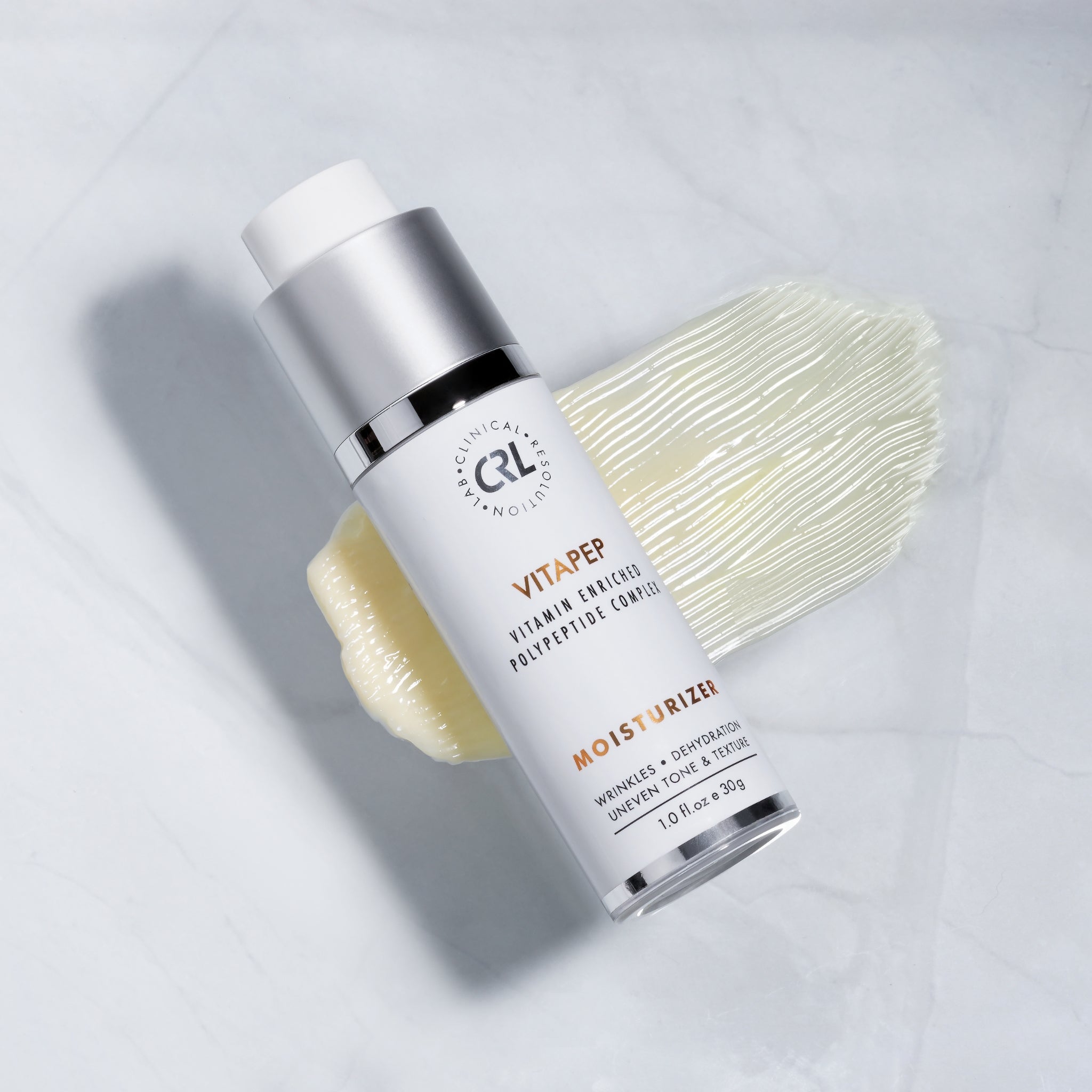 vitapep moisturizer bottle on smear
