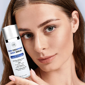 A model holding PDRN ExoSpicule Shot Serum