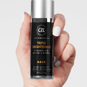 CRL Triple Brightening Mask in hand on white background