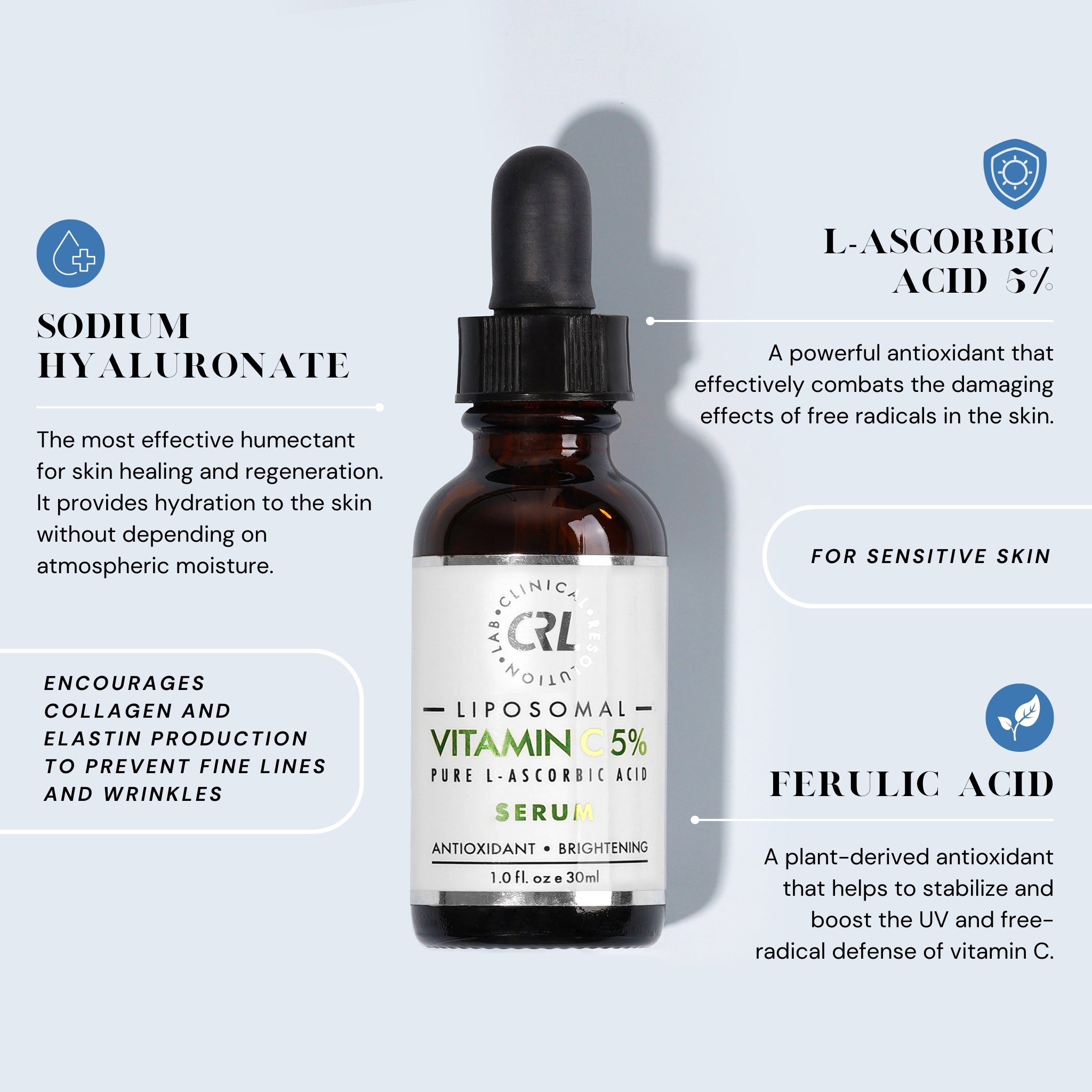 lipo c serum Clinical Resolution Liposomal Vitamin C 5% Serum For Face Anti Aging Formula with, Hyaluronic Acid, Vitamin E Brightenin