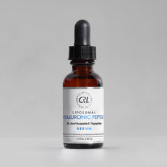 clinical resolution hyaluronic peptide serum in a 1oz white dropper bottle
